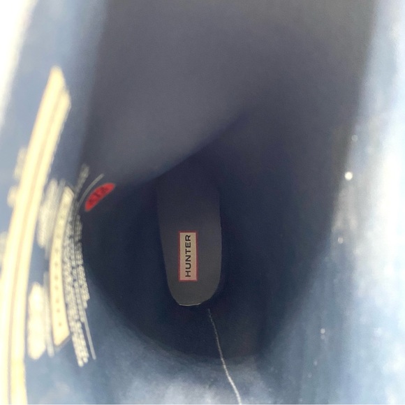 HUNTER TALL GRAY GLOSSY ORIGINAL CLASSIC LOGO RAIN BOOTS LADIES SIZE 7 - Picture 10 of 10